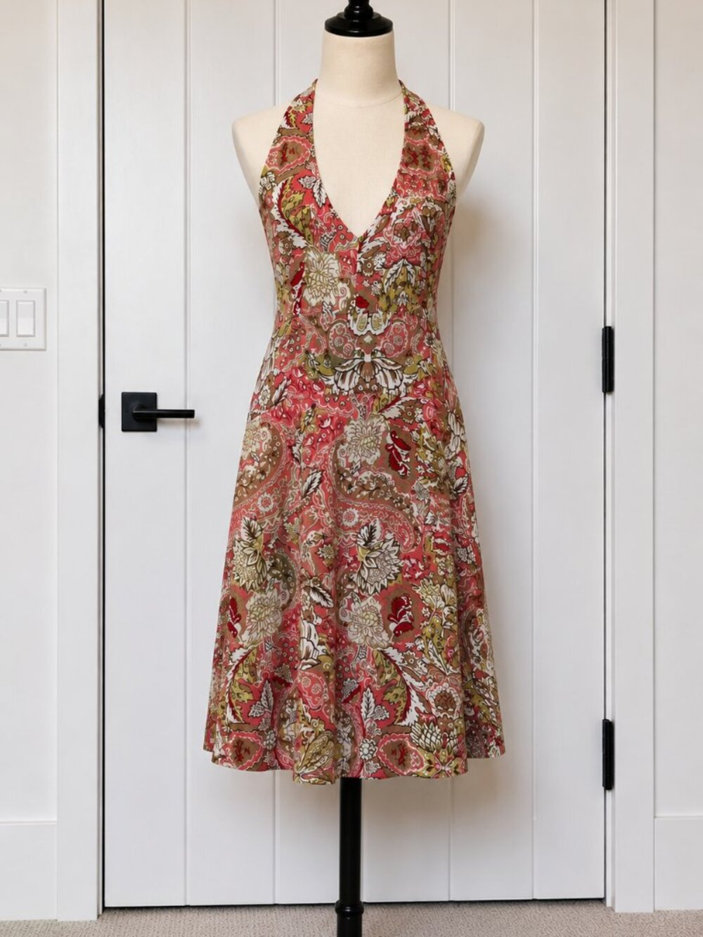 Ann Taylor Paisley Floral Halter Dress Size 14